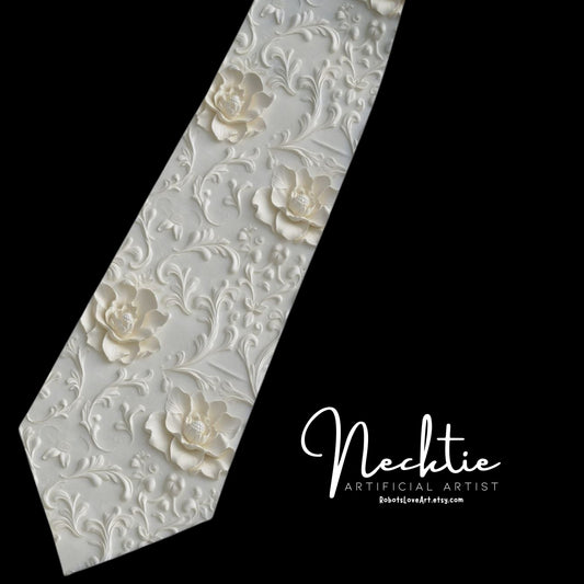 Elegant Floral Necktie, Stylish Tie for Men, Wedding Accessory, Father's Day Gift, Formal Wear, Anniversary Celebration