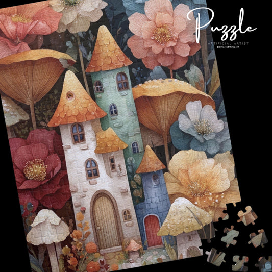 Whimsical Puzzle with Floral Cottage Design, Family Game Night Activity, Gift for Puzzle Lovers, Relaxing Indoor Fun, Perfect for [...]