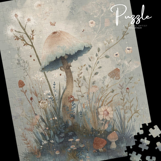 Pretty Mushroom Puzzle - Enchanting Nature Scene, 110-1014 Pieces, Perfect Gift for Puzzle Lovers