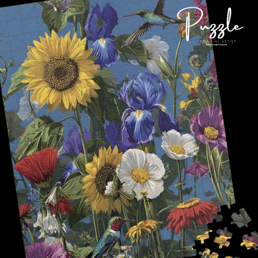 Vibrant Hummingbird Floral Puzzle Collection: 110-1014 Piece Jigsaw, Perfect for Nature Lovers
