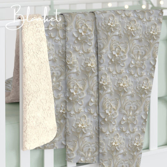 Cozy Sherpa Fleece Blanket with Elegant Design