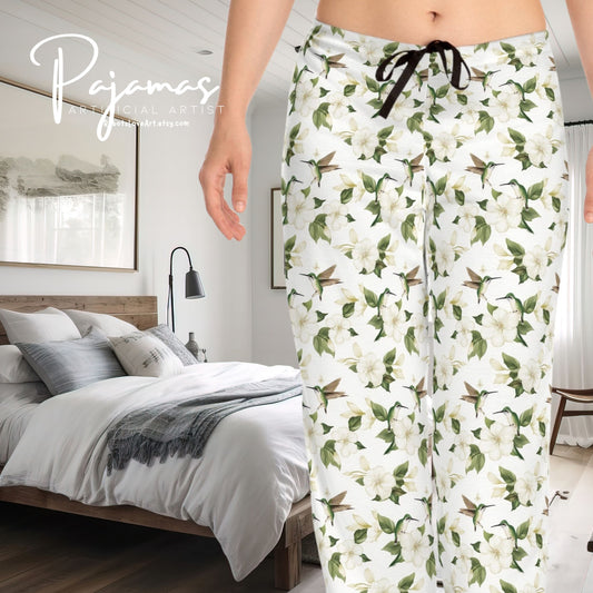 Hummingbird Women's Pajama Pants - Cute Bird Watcher Design