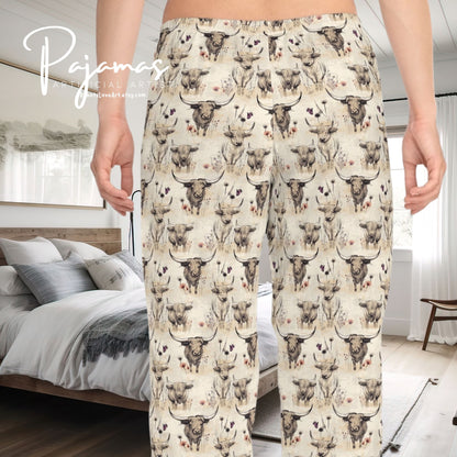 Highland Cow Women's Pajama Pants - Cozy Lounge Wear for Cow Lovers