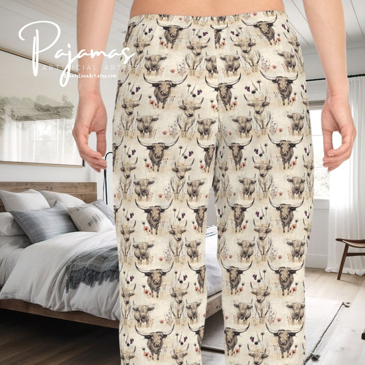 Highland Cow Women's Pajama Pants - Cozy Lounge Wear for Cow Lovers