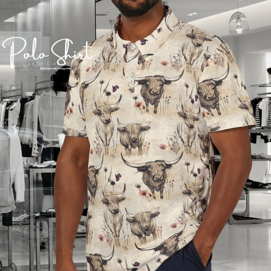 Highland Cow Polo Shirt | Get Complimented | Trending Homestead