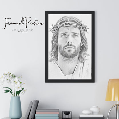 Framed Jesus Poster, Christian Art, Religious Decor, Inspirational Wall Art, Home Decoration, Gift for Faith