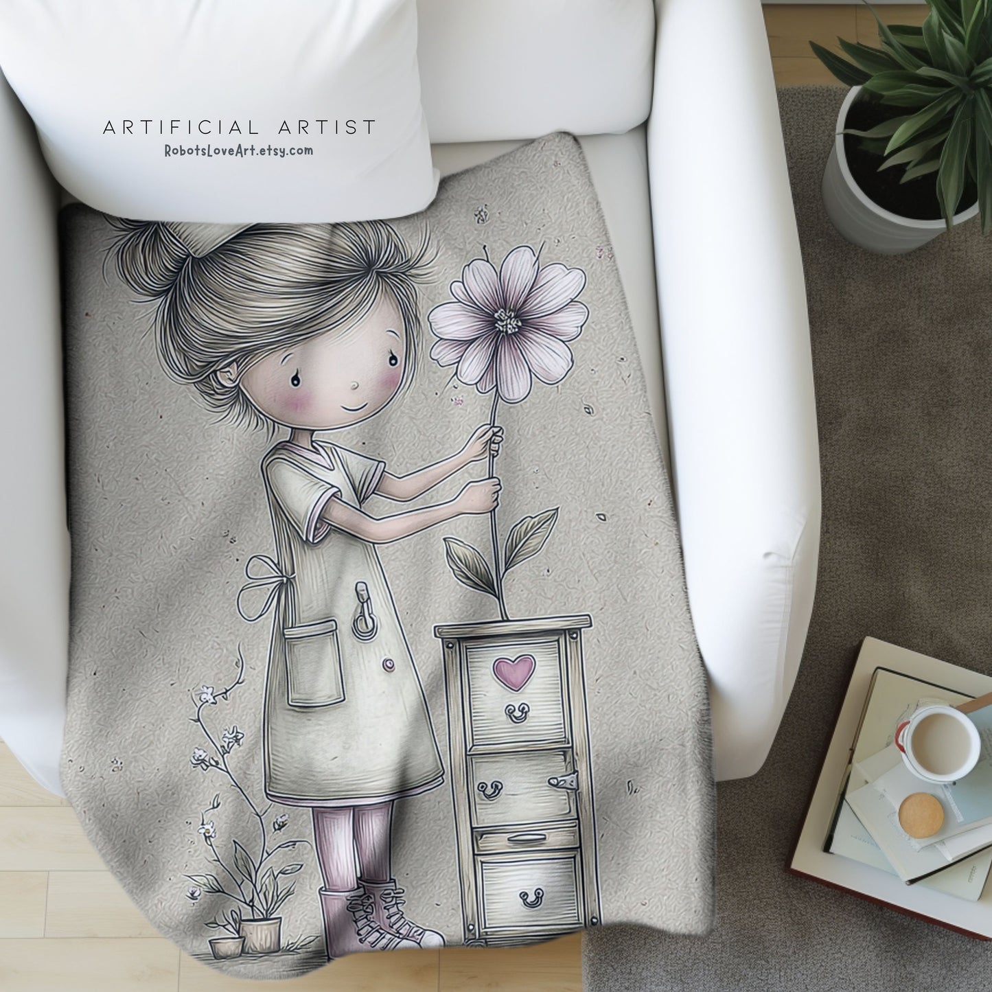 Nurse Floral Velveteen Plush Blanket, Cozy Throw for Healthcare Workers, Gift for Nurses, Relaxation Home Decor, Soft Bedding Accents