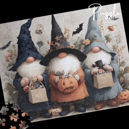 Halloween Gnome Puzzle - Seasonal Decor, Family Fun Activity, Perfect Gift for Fall Celebrations, Halloween Party, Cozy Nights In