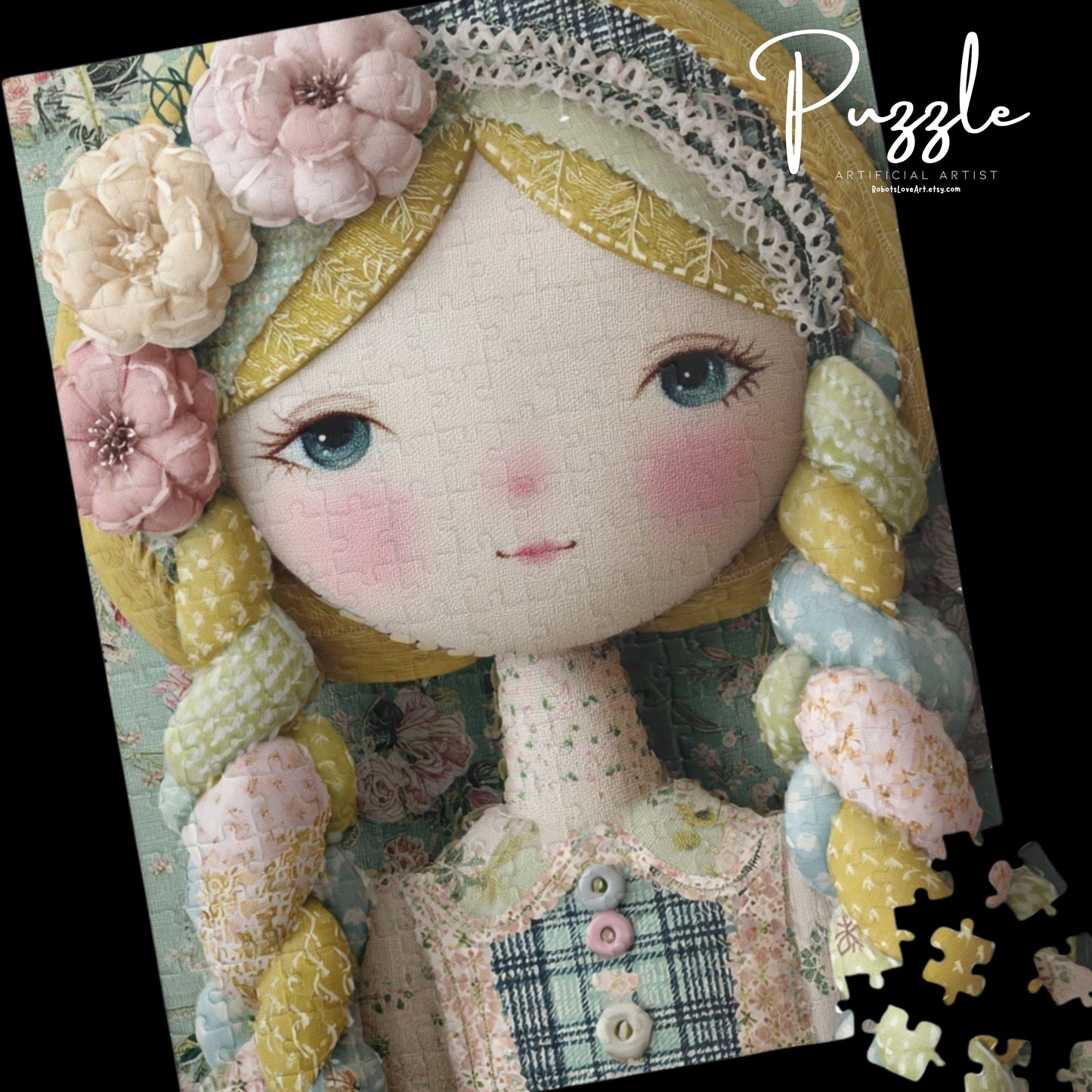 Charming Floral Doll Puzzle | 110, 252, 520, 1014-pieces, Whimsical Decor, Family Activity