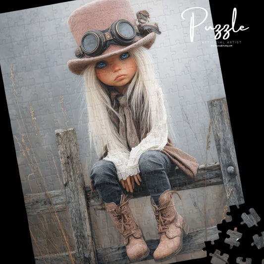 Steam-Punk Inspired Doll Puzzle | 110-1014 Piece Jigsaw | Unique Gift, Home Decor, Family Activity, Collectible, Vintage Vibe