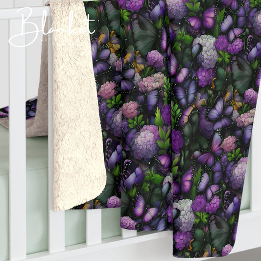 Cozy Floral Sherpa Fleece Blanket, Warm Soft Throw, Perfect for Any Occasion, Snuggle Up Comfort