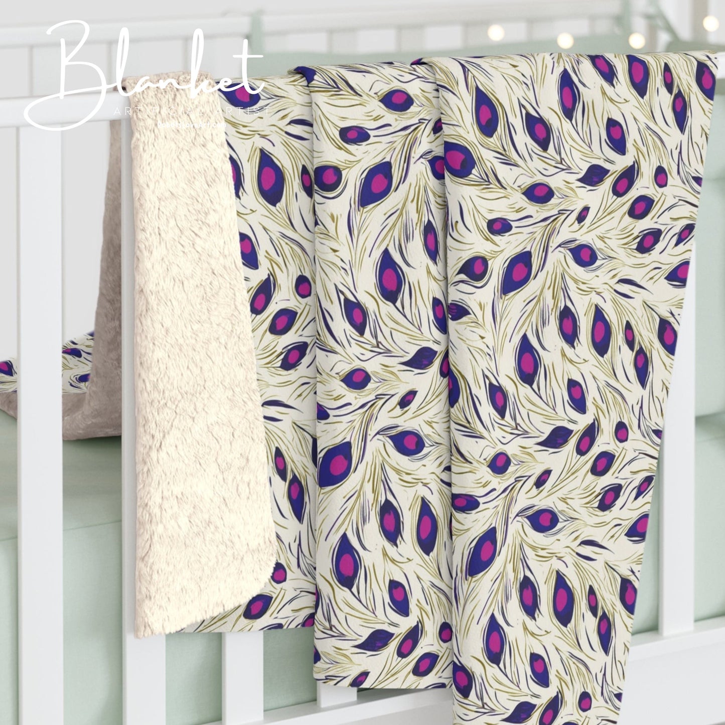 Floral Sherpa Fleece Blanket, Cozy Home Decor, Gift for Her, Bohemian Style, Perfect for Relaxation, Stay Warm, Luxury Throw