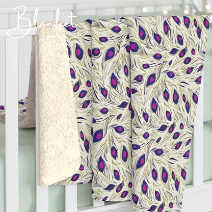 Floral Sherpa Fleece Blanket, Cozy Home Decor, Gift for Her, Bohemian Style, Perfect for Relaxation, Stay Warm, Luxury Throw