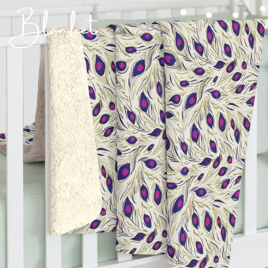 Floral Sherpa Fleece Blanket, Cozy Home Decor, Gift for Her, Bohemian Style, Perfect for Relaxation, Stay Warm, Luxury Throw