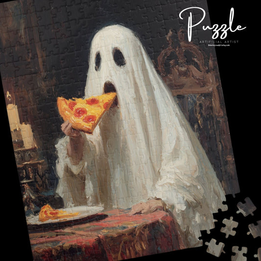 Ghost Pizza Puzzle: Fun for Family Game Night, Halloween Decor, Gifts for Puzzle Lovers, Unique Indoor Activity, Spooky Entertainment