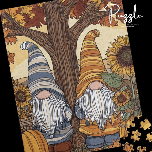 Autumn Gnome Puzzle - Fall-Themed Family Activity, Seasonal Decor, Gift for Puzzle Lovers, Cozy Evening Fun, Harvest Celebration