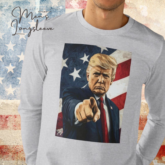 Tee Shirt - Donald Trump Uncle Sam Poster Print Men's Longsleeve