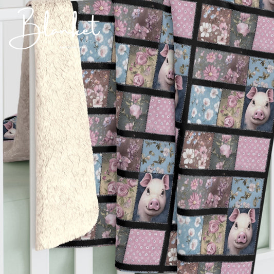Looks like a Quilt - Retro Pig Pattern