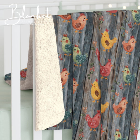 Cozy Sherpa Fleece Blanket with Whimsical Bird Design | Perfect for Home Decor, Gift for Bird Lovers, Cozy Nights, and Seasonal Decor