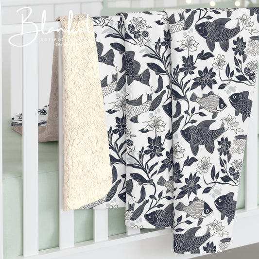 Cozy Floral Sherpa Blanket | Warm Floral Throw for Couch, Home Decor, Gift for Her, Cozy Nights