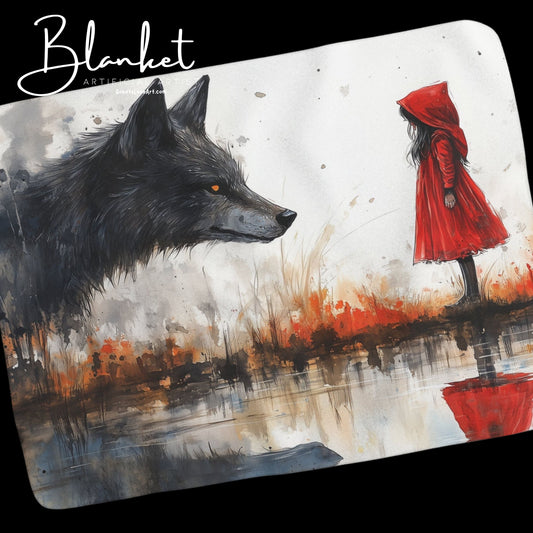 Sherpa Fleece Blanket - Little Red Riding Hood Grunge Look