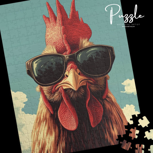 Cool Chicken Puzzle - Fun Family Activity, Gift for Bird Lovers, 110-1014 Piece Jigsaw, Home Decor, Unique Gift Idea