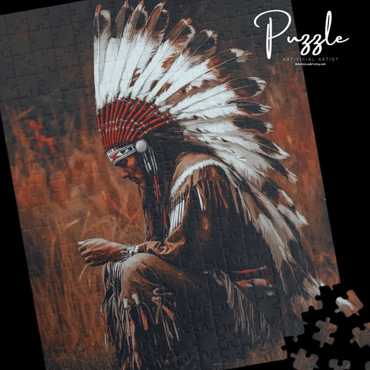 Native American Chief Puzzle - 110, 252, 520, 1014-piece, Mindful gift, Educational fun, Home décor, Relaxing pastime, Family activity