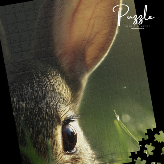 Puzzle featuring a Close-up Rabbit Portrait, Perfect Gift for Family Fun, Mindful Relaxation