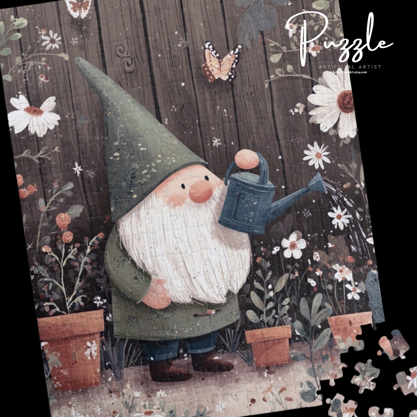 Whimsical Garden Gnome Puzzle - 110, 252, 520, 1014-Piece, Perfect for Family Game Night, Gifts for Garden Lovers, Indoor Fun