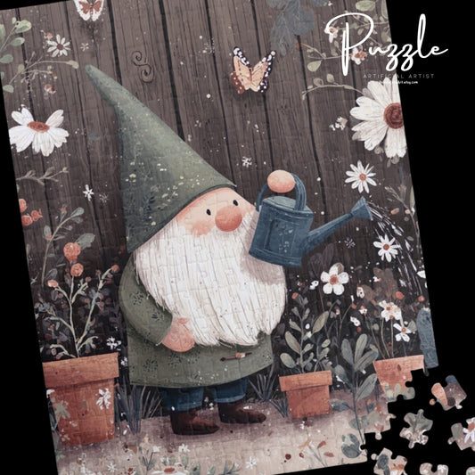 Whimsical Garden Gnome Puzzle - 110, 252, 520, 1014-Piece, Perfect for Family Game Night, Gifts for Garden Lovers, Indoor Fun