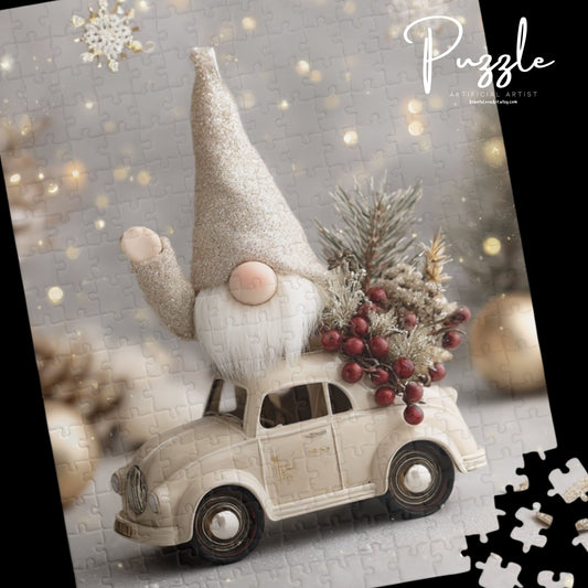 Festive Gnome Puzzle, Holiday Décor Puzzle, Christmas Gift, Family Game, Cozy Night In, Winter Fun Activity