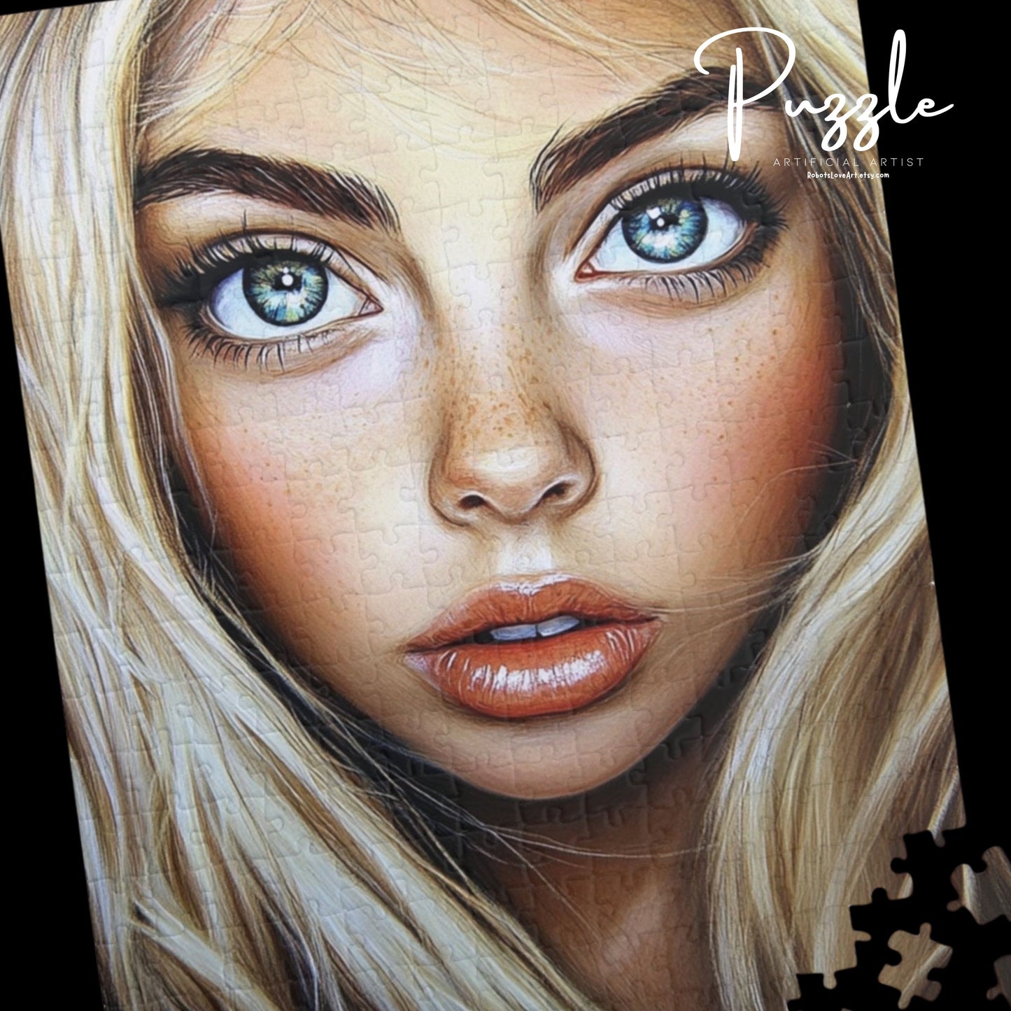 Stunning Art Puzzle featuring Beautiful Portrait, Mindful Gift for Adults, Family Game Night, Home Decor, Challenging Entertainment