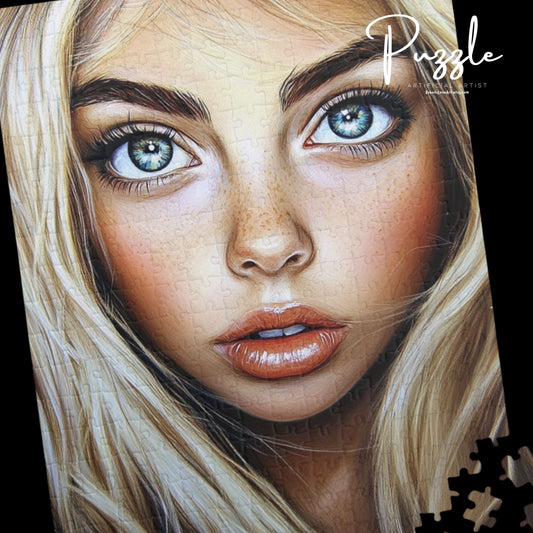 Stunning Art Puzzle featuring Beautiful Portrait, Mindful Gift for Adults, Family Game Night, Home Decor, Challenging Entertainment