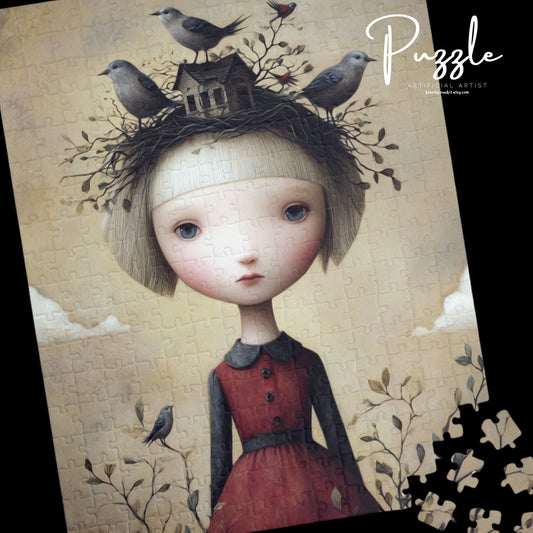 Artistic Puzzle with Retro Emo Design, Perfect Gift for Puzzle Lovers, Home Decoration, Relaxation, Unique Artwork