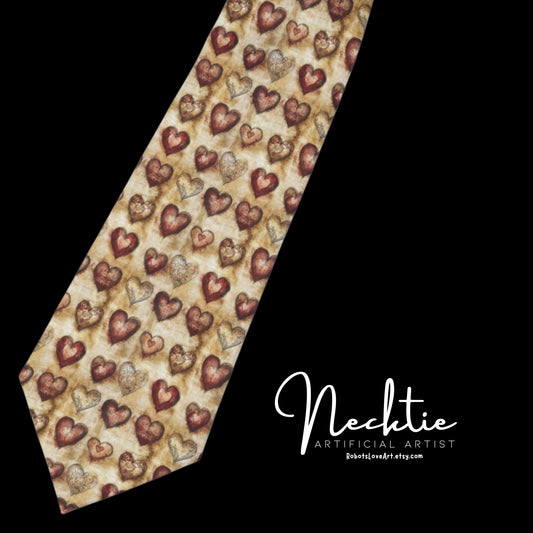 Romantic Hearts Necktie | Unique Gift for Him | Valentine's Day, Wedding, Anniversary, Business Casual Tie, Fun Accessory
