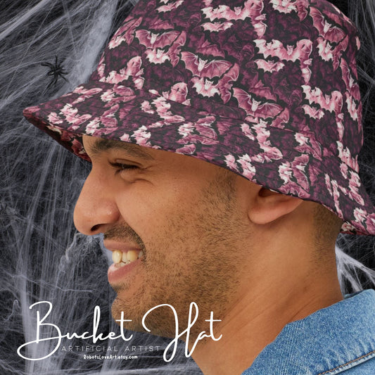 Floral Print Bucket Hat, Summer Accessory, Trendy Hat for Beach Days, Stylish Hat for Outdoor Events, Gift for Nature Lovers