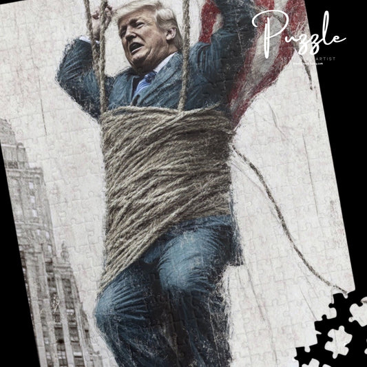 Puzzle - Donald Trump Riding USA Parachute Flag
