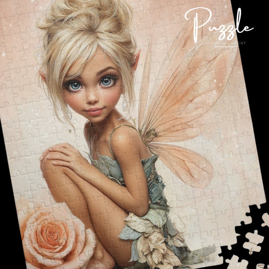 Fairy Rose Puzzle, Fantasy Art Jigsaw Puzzle, Stress Relief Games, Home Decor, Gift for Him/Her, Family Activity