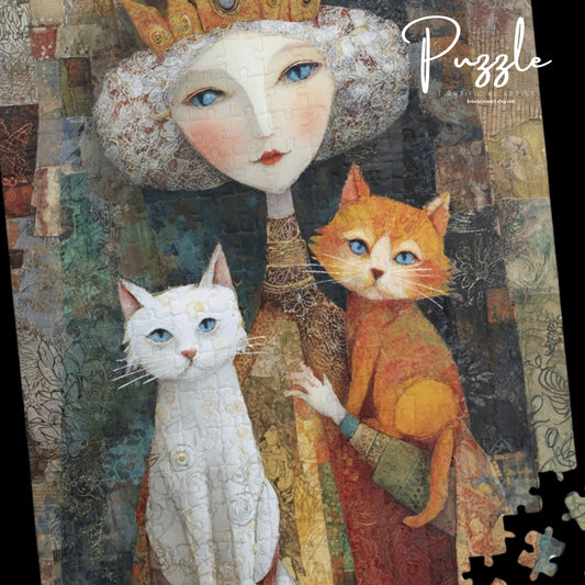 Puzzle Artistic Queen and Cats