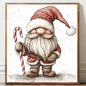 Christmas Cane Gnome Decor| Instant Download | Digital AI Art | Fantasy Wall Art