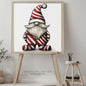 Christmas Cane Gnome Suit | Instant Download | Digital AI Art | Festive Gnome Wall Art