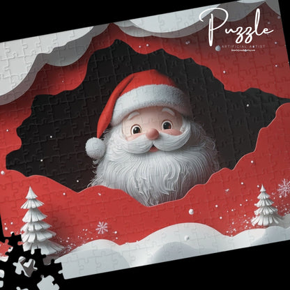 Santa Claus Puzzle - Holiday Fun, Christmas Gift, Family Activity, Festive Game, Winter Decor
