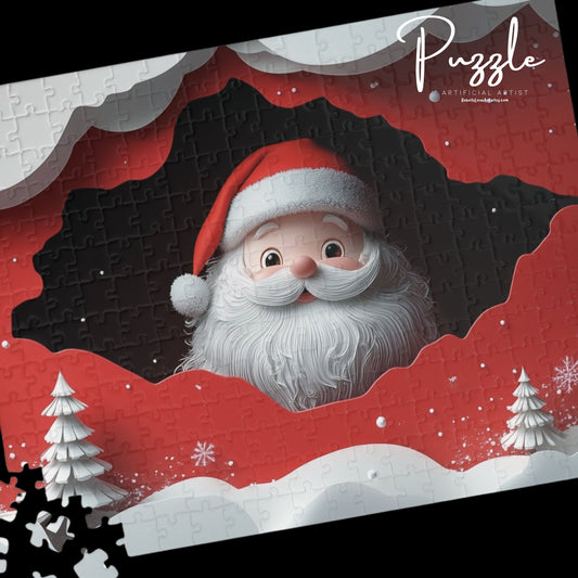 Santa Claus Puzzle - Holiday Fun, Christmas Gift, Family Activity, Festive Game, Winter Decor