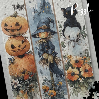 Charming 3Plex Halloween Puzzle | 110, 252, 520, 1014-piece Jigsaw, Fall Decor, Family Time, Fun Halloween Gift, Home Activity