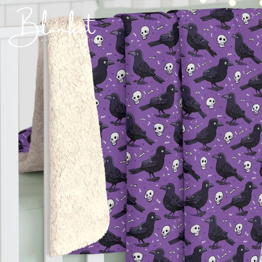 Spooky Vibes Sherpa Fleece Blanket | Cozy Halloween Decor, Soft Throw for Autumn Nights, Witchy Home Accessory, Unique Gift