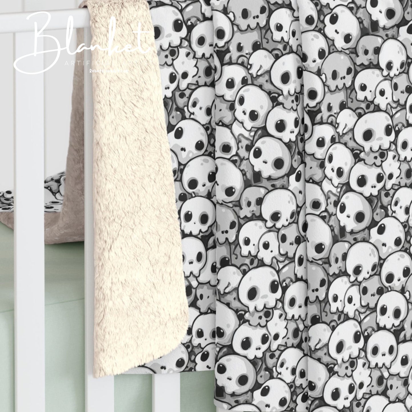 Cozy Skull Fleece Blanket | Bohemian Home Decor, Halloween Throw, Gift for Him/Her, Soft Blanket for Movie Nights, Goth Decor