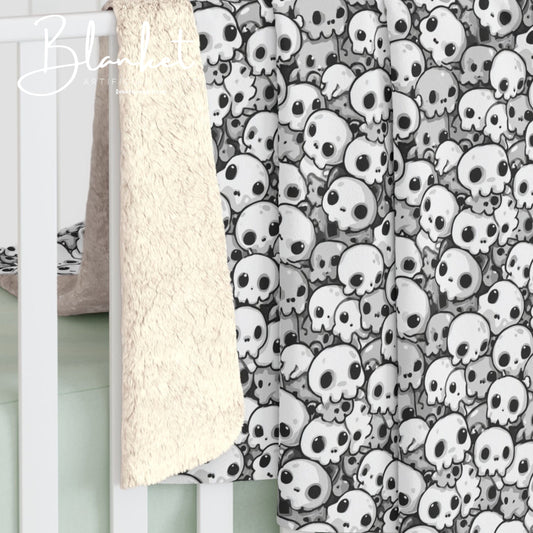 Cozy Skull Fleece Blanket | Bohemian Home Decor, Halloween Throw, Gift for Him/Her, Soft Blanket for Movie Nights, Goth Decor