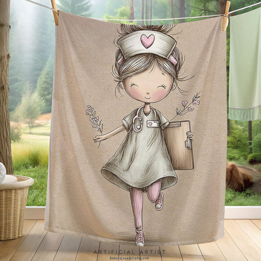Nurse Appreciation Velveteen Plush Blanket, Cozy Throw for Healthcare Workers, Gift for Nurses