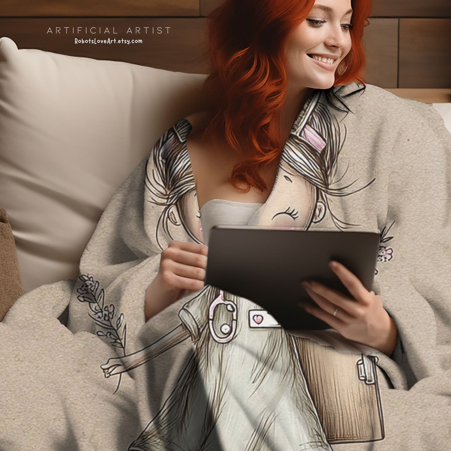 Nurse Appreciation Velveteen Plush Blanket, Cozy Throw for Healthcare Workers, Gift for Nurses