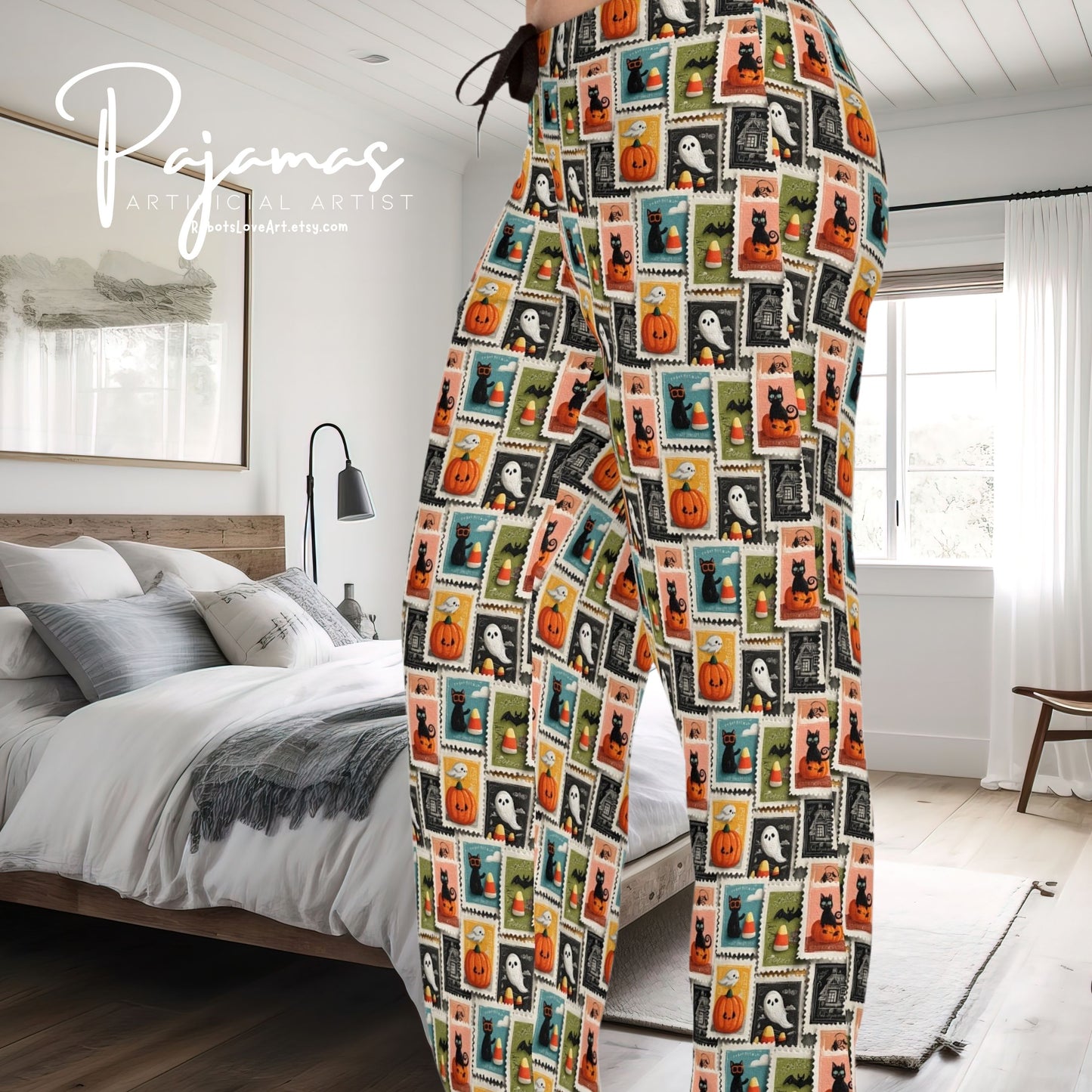 Cozy Halloween Women's Pajama Pants, Fun PJs for Fall, Holiday Sleepwear, Gift for Her, Lounge Pants